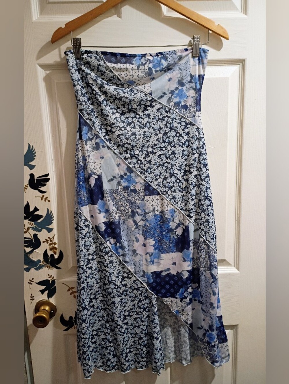 NWOT Altar'd State Blue Floral Patchwork Sleeveless Slip Dress